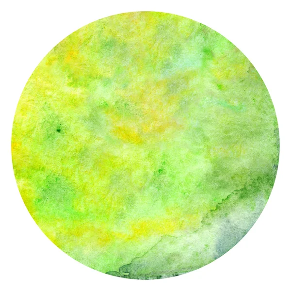 Acuarela verde amarillo neón textura fondo patrón círculo aislado — Foto de Stock