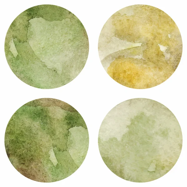 Acuarela mármol verde textura círculo vector aislado — Vector de stock