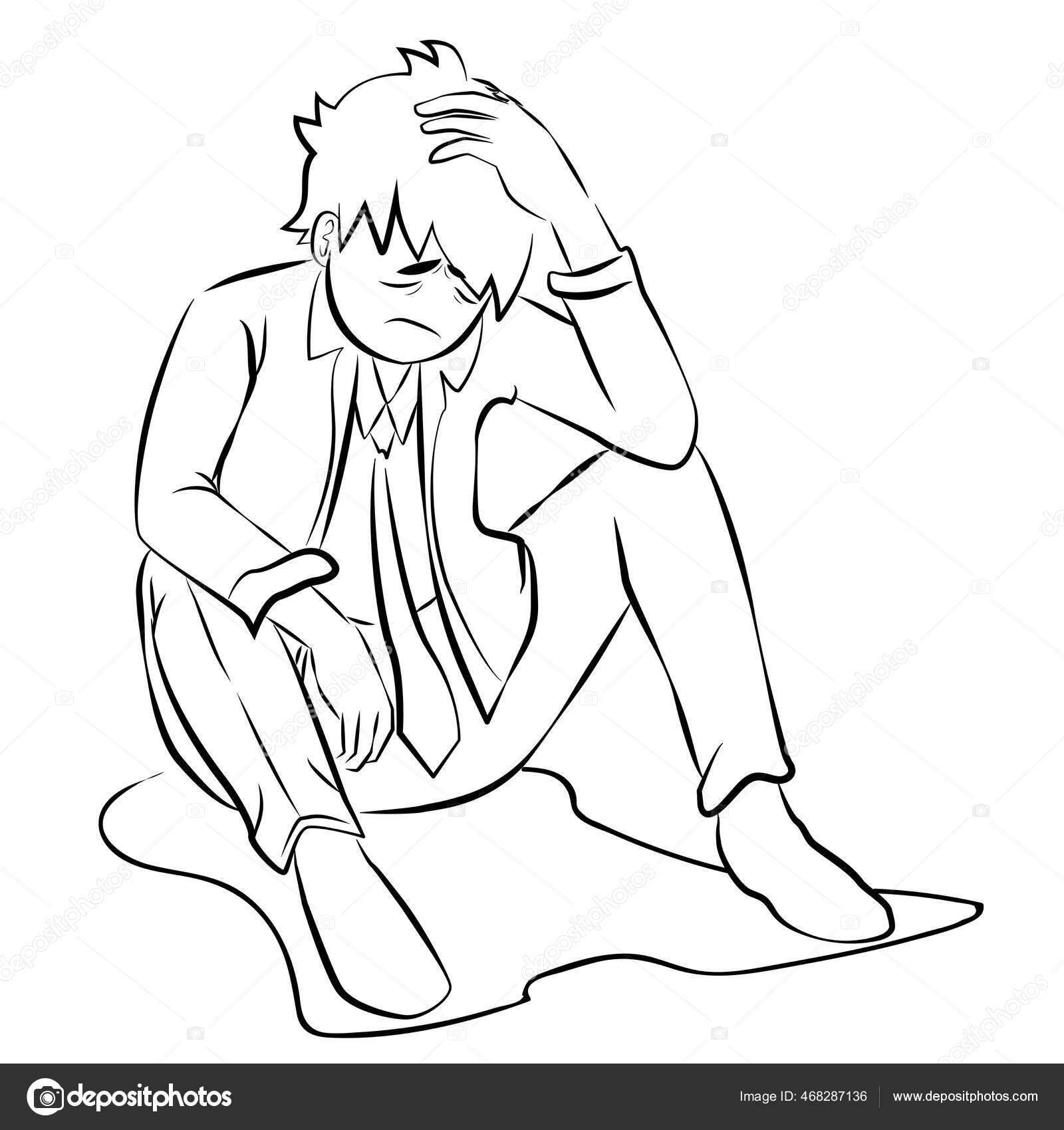 Desenho De Homem Chateado