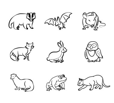 hayvan kümesi çizim çizici vektörü