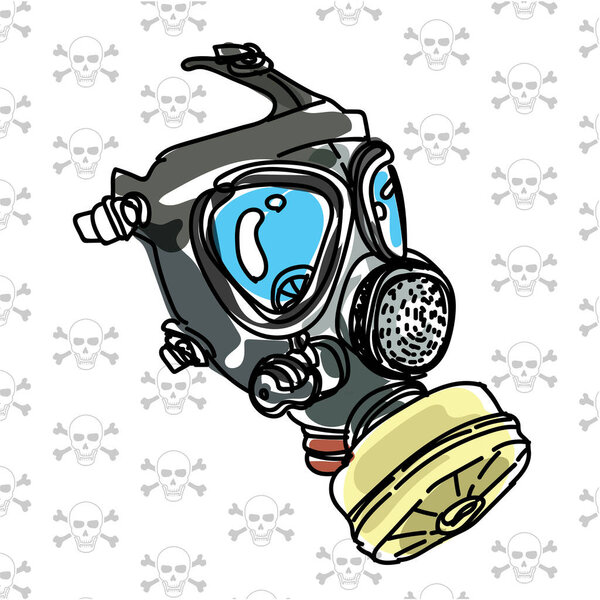 gas mask  for protect gas or everythings is danger cartoon vector