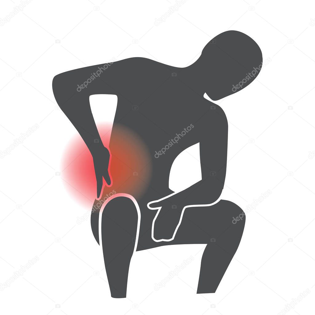back ache was pain sign and symbol vector