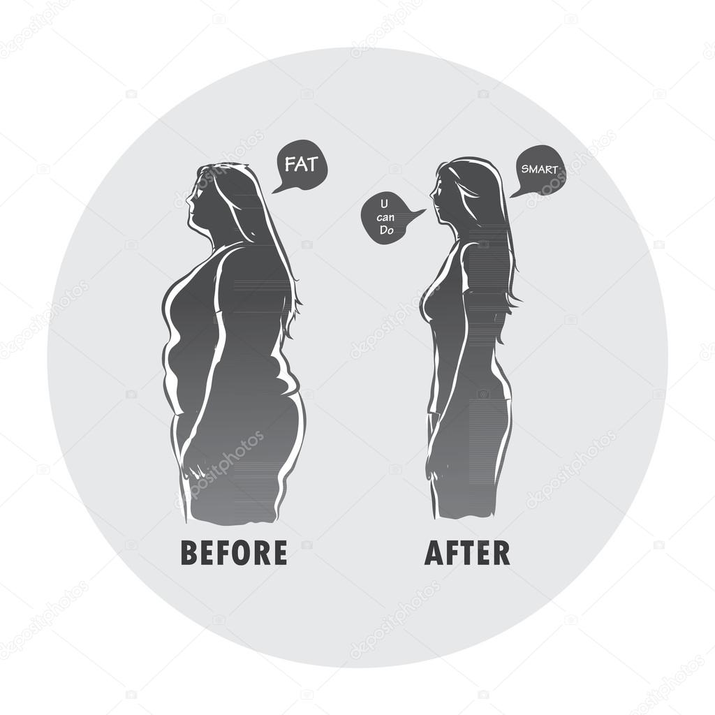 before and after body shape woman