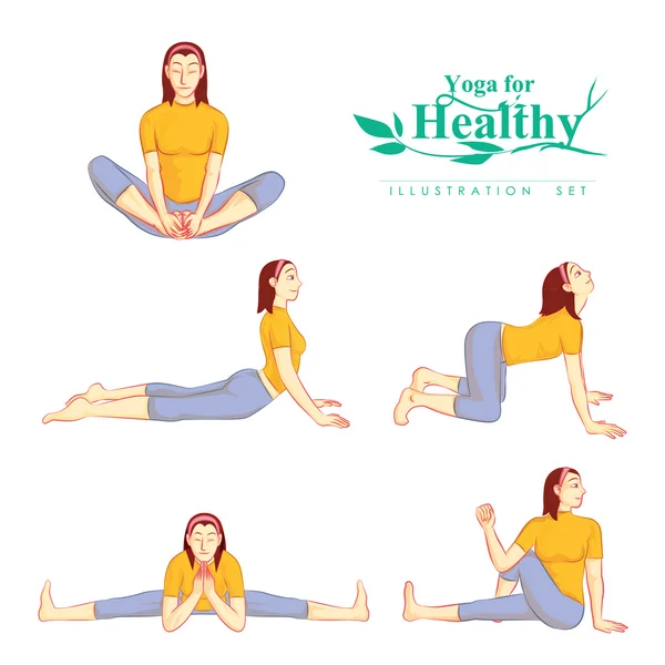 Las niñas hacen yoga para la salud — Archivo Imágenes Vectoriales