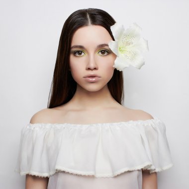 Orkide güzellik bahar kızla