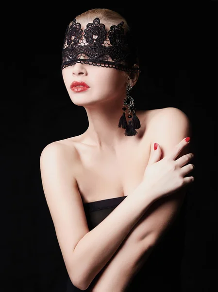 Szexi szépség lány maszk — Stock Fotó