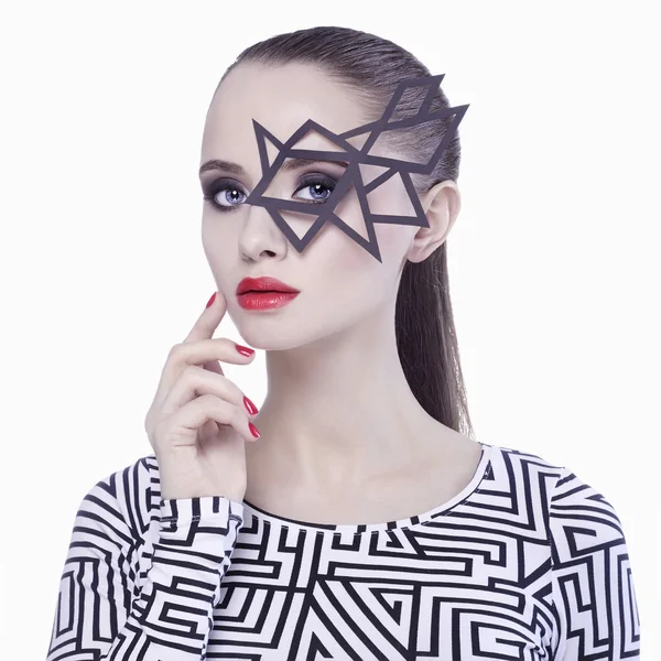 Beautiful girl in mask — Stock Photo, Image