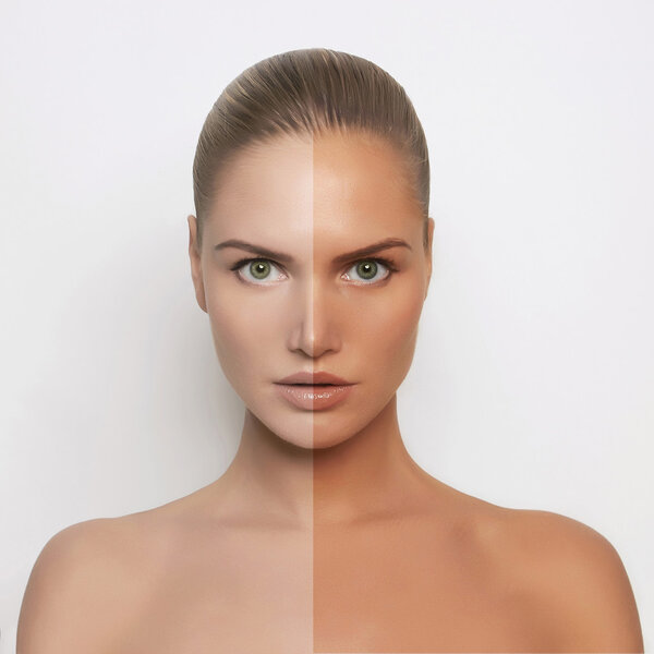 красотка загар половины лица
