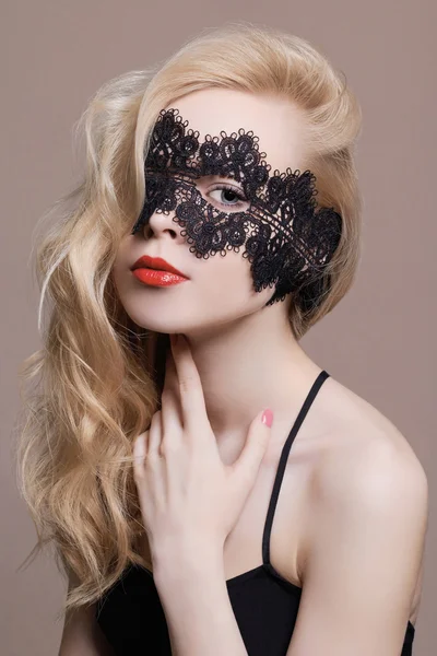 Blonde beauty girl with mask — Stock Photo, Image