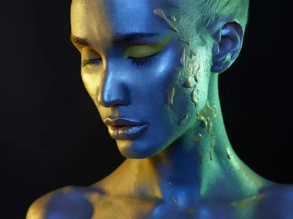 Vücut sanat ve makyaj kız yüz