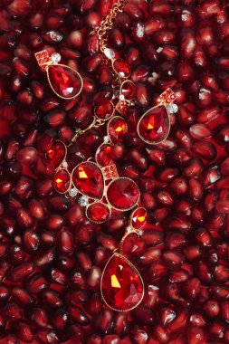 beauty jewelry on pomegranate clipart