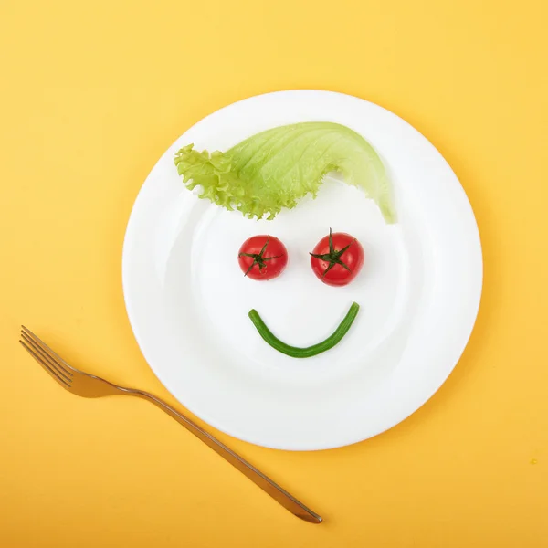 Vegetarian food face — Stock Photo, Image