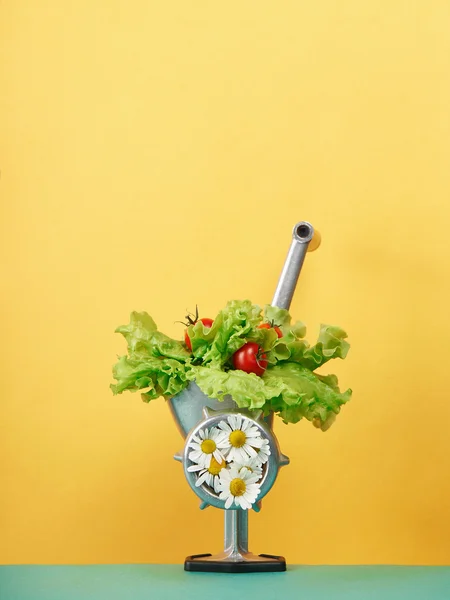 Moedor de carne com flores — Fotografia de Stock