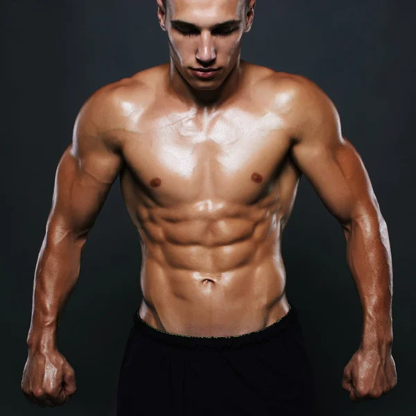 Athletic man.muscular fitness boy — Stock Photo, Image