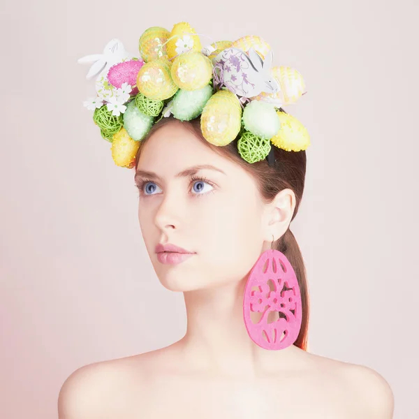 Güzel Paskalya kadın. Saç modeli