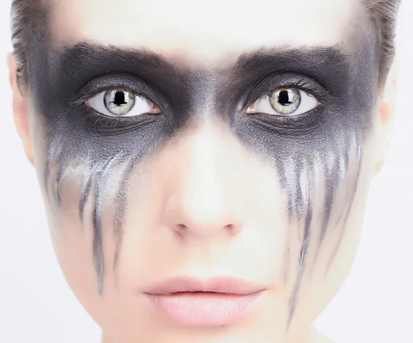 Jovem mulher com makeup.demon punk menina — Fotografia de Stock