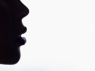 güzel bir kadın yüzü silhouette.lips