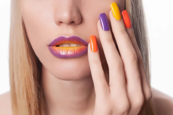 Color manicure of woman — Stock Photo, Image