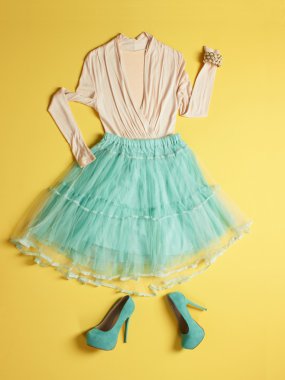 blue woman high heels shoes