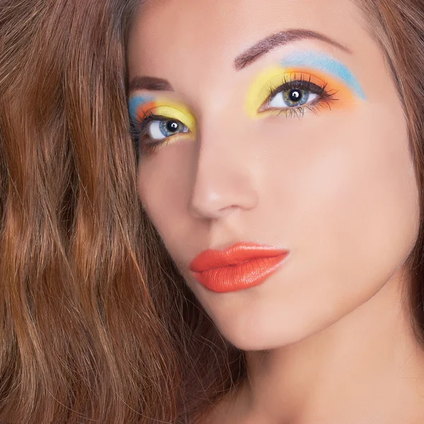 Beauty color make-up girl — Stockfoto