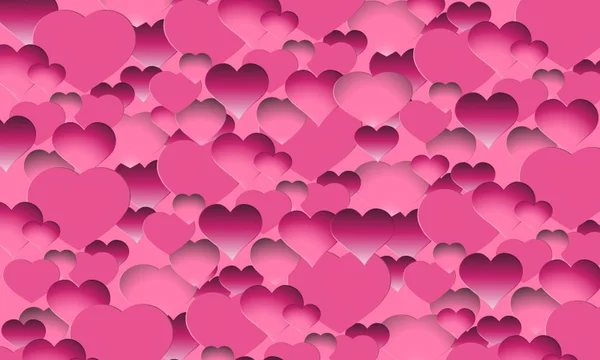 Valentine Day Background Pink Hearts — Stock Vector