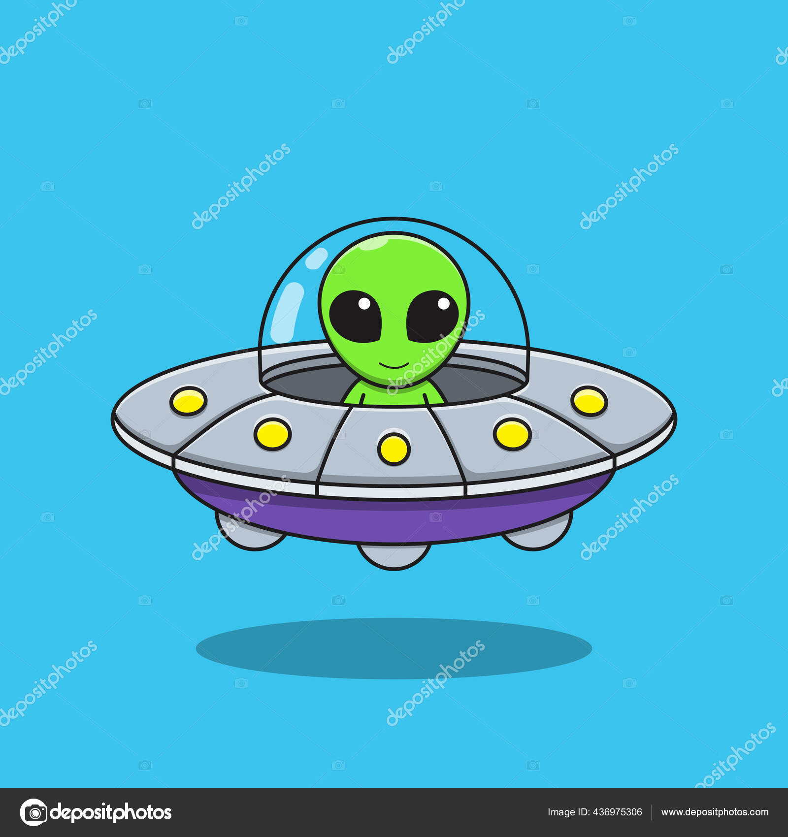 Um desenho animado de dois alienígenas sentados em uma nave