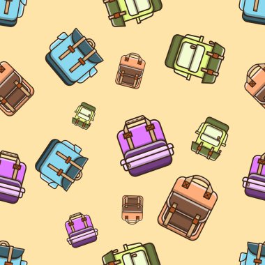 okul çantası desen vektör illüstrasyonu