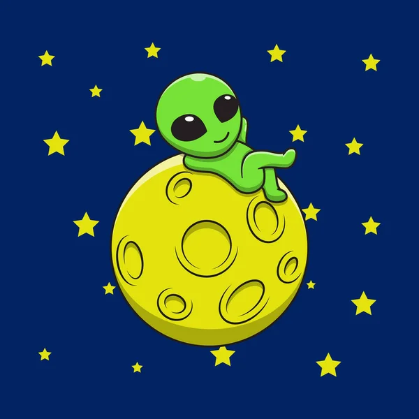Desenho animado fofo de alienígena brincando de cesta lunar, Gráficos -  Envato Elements
