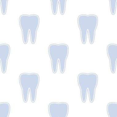 Mavi bir arka plan üzerinde beyaz dişler. Seamless modeli.