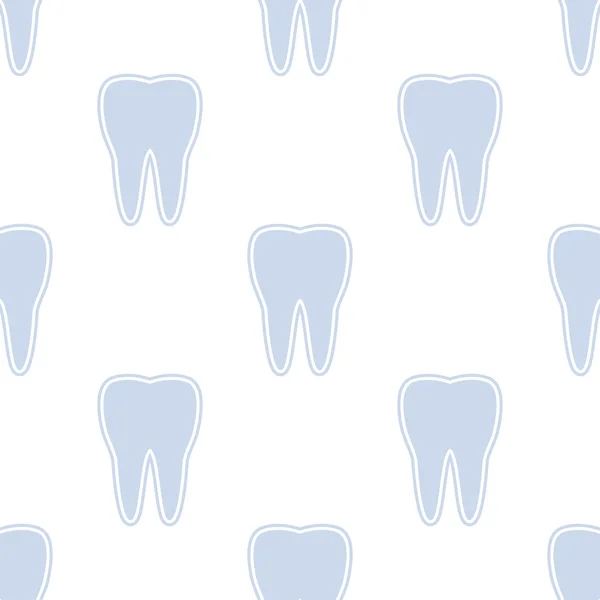 Λευκά δόντια σε μπλε φόντο. Χωρίς ραφή πρότυπο. — Διανυσματικό Αρχείο
