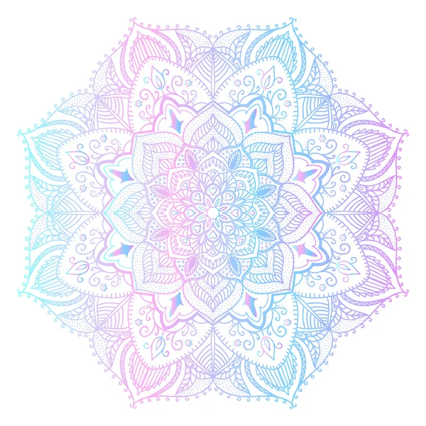 Mandala - dibujo a mano alzada. Ilustración vectorial. Gradiente, brigh — Archivo Imágenes Vectoriales