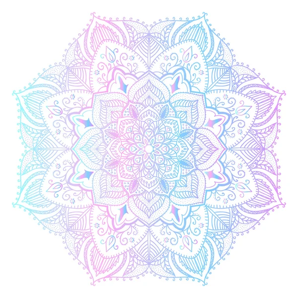 Mandala - freehand drawing. Vector illustration. Gradient, brigh — Stock Vector