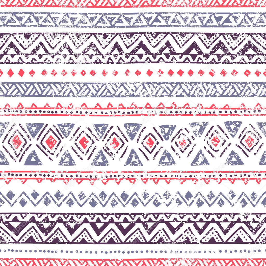 Seamless ethnic background. Geometric lines on a white backgroun