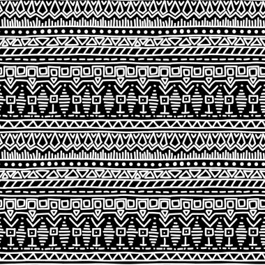 aşiret vektör seamless modeli. arka plan el çekilmiş.