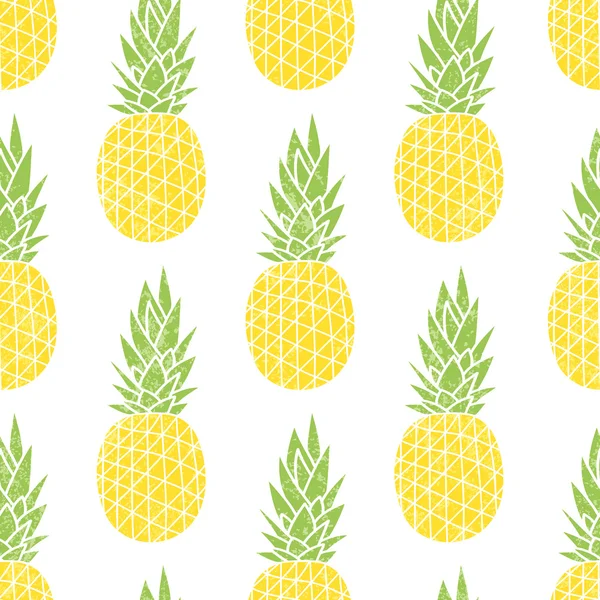 Piña de dibujos animados sobre un fondo blanco. Fondo de vector simple — Archivo Imágenes Vectoriales