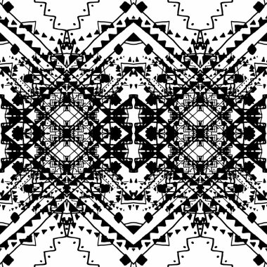 Kesintisiz geometrik desen. Boho tarzı. Mürekkep özet satırları. İlkeleri
