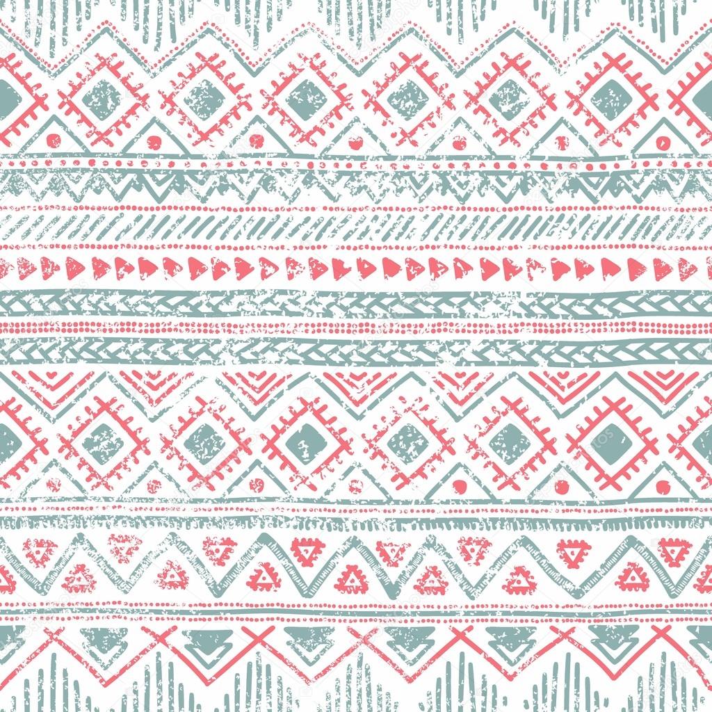 Seamless ethnic background. Geometric lines on a white backgroun