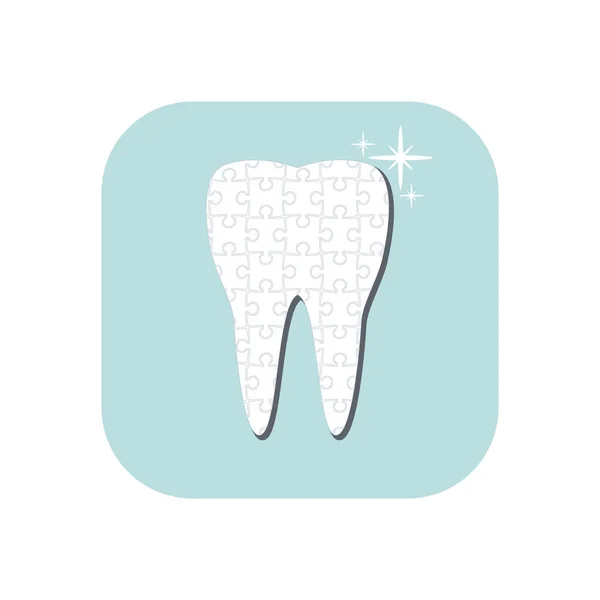 Frisk tand. Dental illustration i platt stil. — Stock vektor