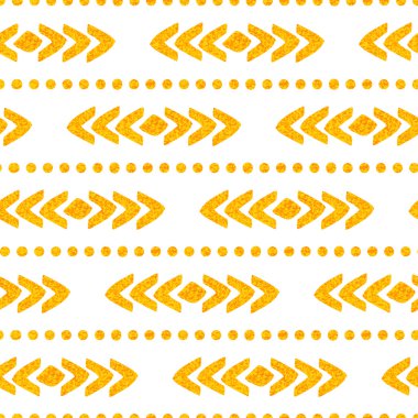 Beyaz bir arka planda kesintisiz etnik vektör altın doku.