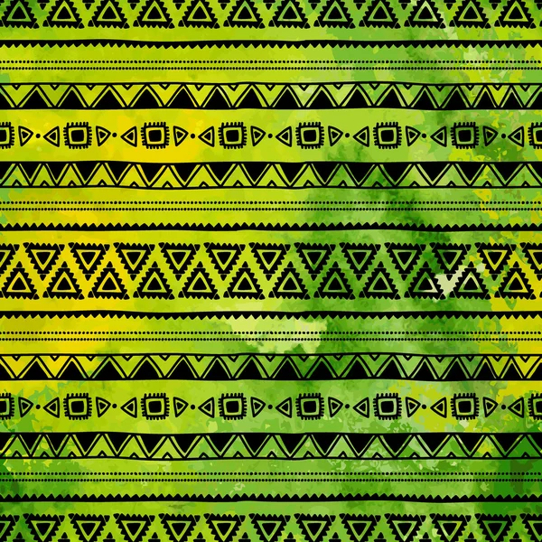 Etnische patronen met de hand geschilderd. Aquarel textuur. Vector naad — Stockvector