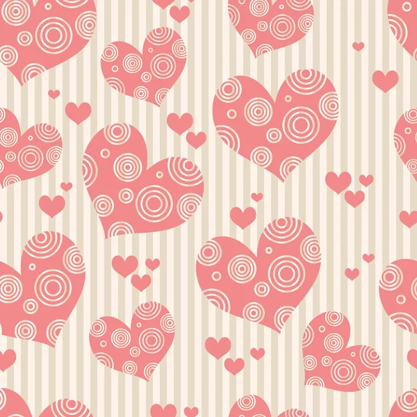 Fondo rosa sin costuras con corazones. Fondos de pantalla Día de San Valentín — Archivo Imágenes Vectoriales