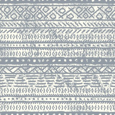 Grunge etnik köken. Dikişsiz siyah-beyaz desen.