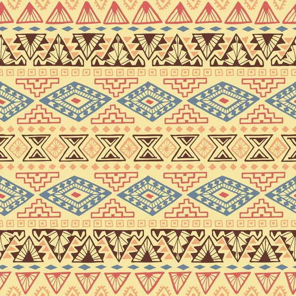 Nahtlose geometrische Muster mit Stammesmotiven. Ethnische Zierde. — Stockvektor