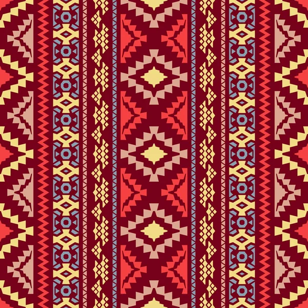 Naadloze geometrische achtergrond. Tribal en etnische motieven. Rood, BL — Stockvector