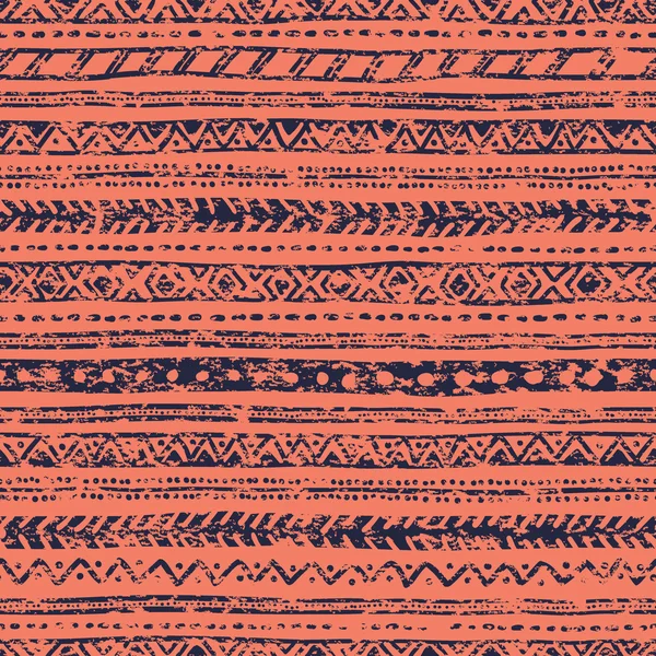 オレンジ色の民族的背景。ヴィンテージストライプパターン。ベクトル. — ストックベクタ