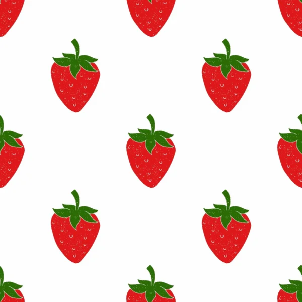 白地に赤いイチゴ。フルーツの壁紙。ヴィンテージ — ストックベクタ