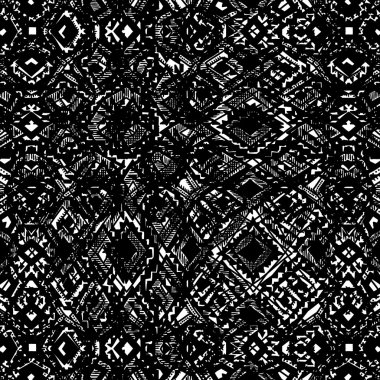 Dikişsiz siyah-beyaz desen. Grunge geometrik duvar kağıdı. Ve