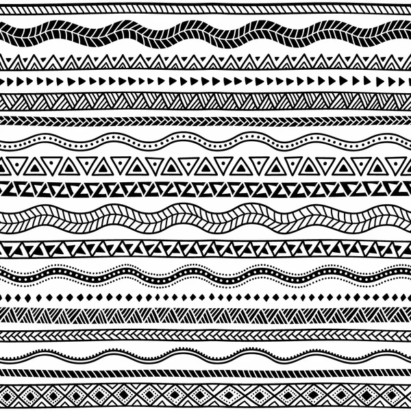 Dikişsiz etnik desen. Siyah ve beyaz geometrik süsleme. Kesme