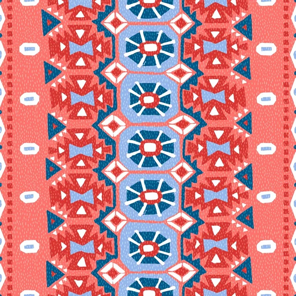 シームレスな幾何学的なパターン。手作りのカーペット。ビンテージ飾り。T — ストックベクタ