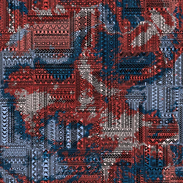 Patchwork seamless modeli. Sulu Boya doku. Etnik ve tr